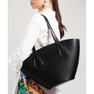 Mark Cross Black Leather Arc Tote